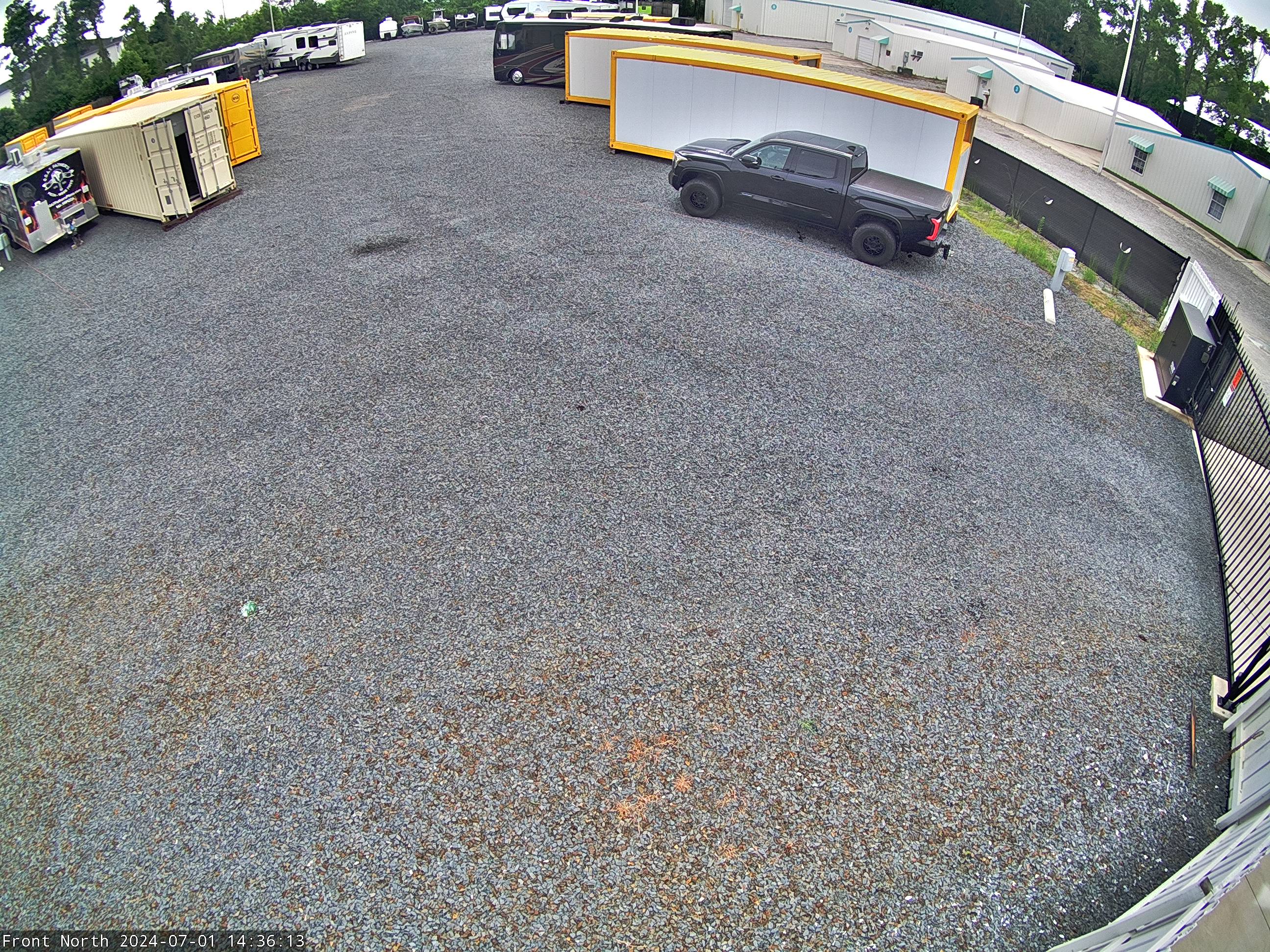 Camera Views of storage facility x 24/7 monitoring through our app