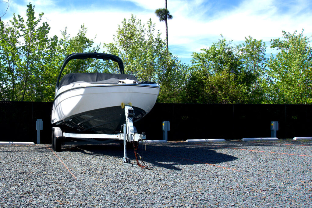 Boat Closeup in Parking spot