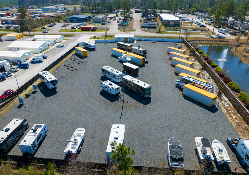 Premium Boat Storage in Leland Bird View Of Facility